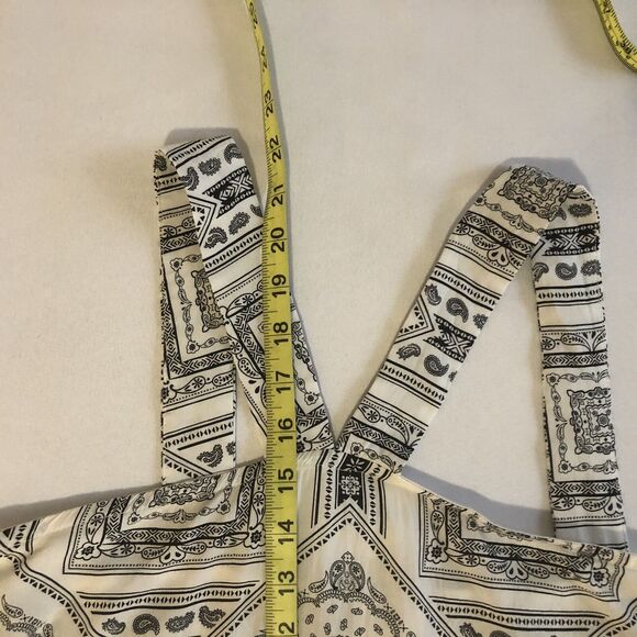 Sadie & Sage Tank Top Women L White V Neck Cami Wide Straps Boho Crochet Hemline - Picture 5 of 12